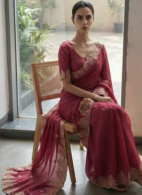 party wear saree with blouse 3