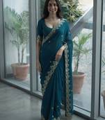 party wear saree with blouse