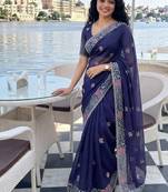 party wear soft fendy chiffon saree