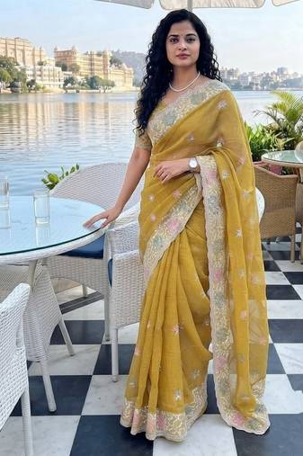 party wear soft fendy chiffon saree