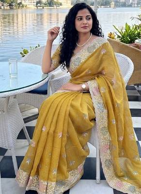 party wear soft fendy chiffon saree 2