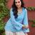 Women’s blue polka dots printed top | stylish & trendy casual top for women | elegant western wear for casual look