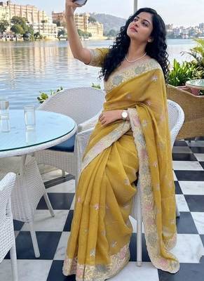 party wear soft fendy chiffon saree 3