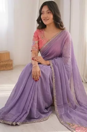 party wear soft rangoli silk blend saree