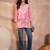 Women’s pink solid embroidered top | stylish & trendy casual top for women | elegant western wear for casual look