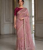 designer wedding & party wear soft fendy satin saree