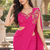 Women   s Georgette Floral Sequence With Embroidery Patch Ready to Wear Saree with Stitched Designer Sleeveless Blouse 