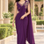 Women   s Georgette Floral Sequence With Embroidery Patch Ready to Wear Saree with Stitched Designer Sleeveless Blouse 