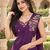 Women   s Georgette Floral Sequence With Embroidery Patch Ready to Wear Saree with Stitched Designer Sleeveless Blouse 