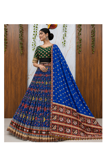 Muslin Cotton Chaniya Choli Set With Digital Print And Mirror Work 1