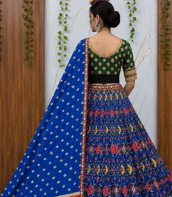 Muslin Cotton Chaniya Choli Set With Digital Print And Mirror Work