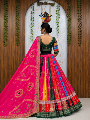 Muslin Cotton Lehenga Choli Set With Digital Print And Mirror Work 2
