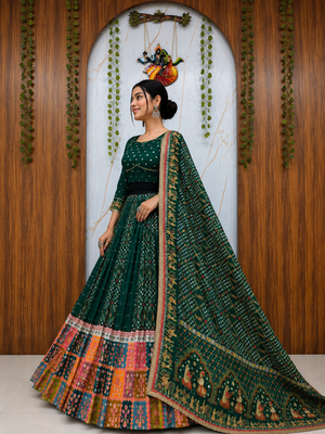 Muslin Cotton Lehenga Choli Set With Mirror Work And Fringe Lace 3