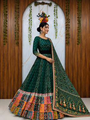 Muslin Cotton Lehenga Choli Set With Mirror Work And Fringe Lace 4