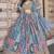 Sky blue Chinon Silk Digital Print Readymade Lehenga Choli Set with Zari Embroidery