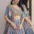 Sky blue Chinon Silk Digital Print Readymade Lehenga Choli Set with Zari Embroidery