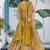 Mustard Yellow Chinon Silk Digital Print Readymade Lehenga Choli Set with Zari Embroidery