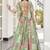 Light green Faux Chinon Silk Digital Print Readymade Lehenga Choli Set with Zari Embroidery