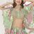 Light green Faux Chinon Silk Digital Print Readymade Lehenga Choli Set with Zari Embroidery