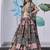 Black Faux Chinon Silk Digital Print Readymade Lehenga Choli Set with Zari Embroidery