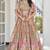 Beige Faux Chinon Silk Digital Print Readymade Lehenga Choli Set with Zari Embroidery