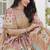 Beige Faux Chinon Silk Digital Print Readymade Lehenga Choli Set with Zari Embroidery