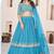Sky blue Faux Georgette Embroidered Flared Readymade Style Lehenga Choli