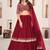 Dark Red Faux Georgette Embroidered Flared Readymade Style Lehenga Choli