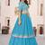Sky blue Faux Georgette Embroidered Flared Readymade Style Lehenga Choli