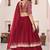 Dark Red Faux Georgette Embroidered Flared Readymade Style Lehenga Choli