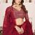 Dark Red Faux Georgette Embroidered Flared Readymade Style Lehenga Choli
