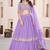 Lavender Faux Georgette Embroidered Flared Readymade Style Lehenga Choli