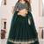 Dark Green Faux Georgette Embroidered Flared Readymade Style Lehenga Choli