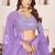 Lavender Faux Georgette Embroidered Flared Readymade Style Lehenga Choli