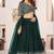 Dark Green Faux Georgette Embroidered Flared Readymade Style Lehenga Choli