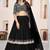 Black Faux Georgette Embroidered Flared Readymade Style Lehenga Choli