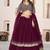 Wine Faux Georgette Embroidered Flared Readymade Style Lehenga Choli
