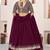 Wine Faux Georgette Embroidered Flared Readymade Style Lehenga Choli