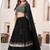 Black Faux Georgette Embroidered Flared Readymade Style Lehenga Choli