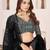 Black Faux Georgette Embroidered Flared Readymade Style Lehenga Choli