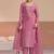 Embroidered pink chiffon readymade salwar kameez