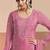 Embroidered pink chiffon readymade salwar kameez