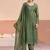 Embroidered mehendi green chiffon readymade salwar kameez