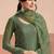 Embroidered mehendi green chiffon readymade salwar kameez