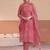 Embroidered rose pink chiffon readymade salwar kameez