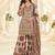 Off white crepe silk readymade suit with aari & digital print work