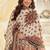 Off white crepe silk readymade suit with aari & digital print work