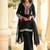Embroidered black silk blend readymade salwar kameez