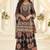 Black crepe silk readymade suit with aari & digital print work