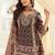Black crepe silk readymade suit with aari & digital print work